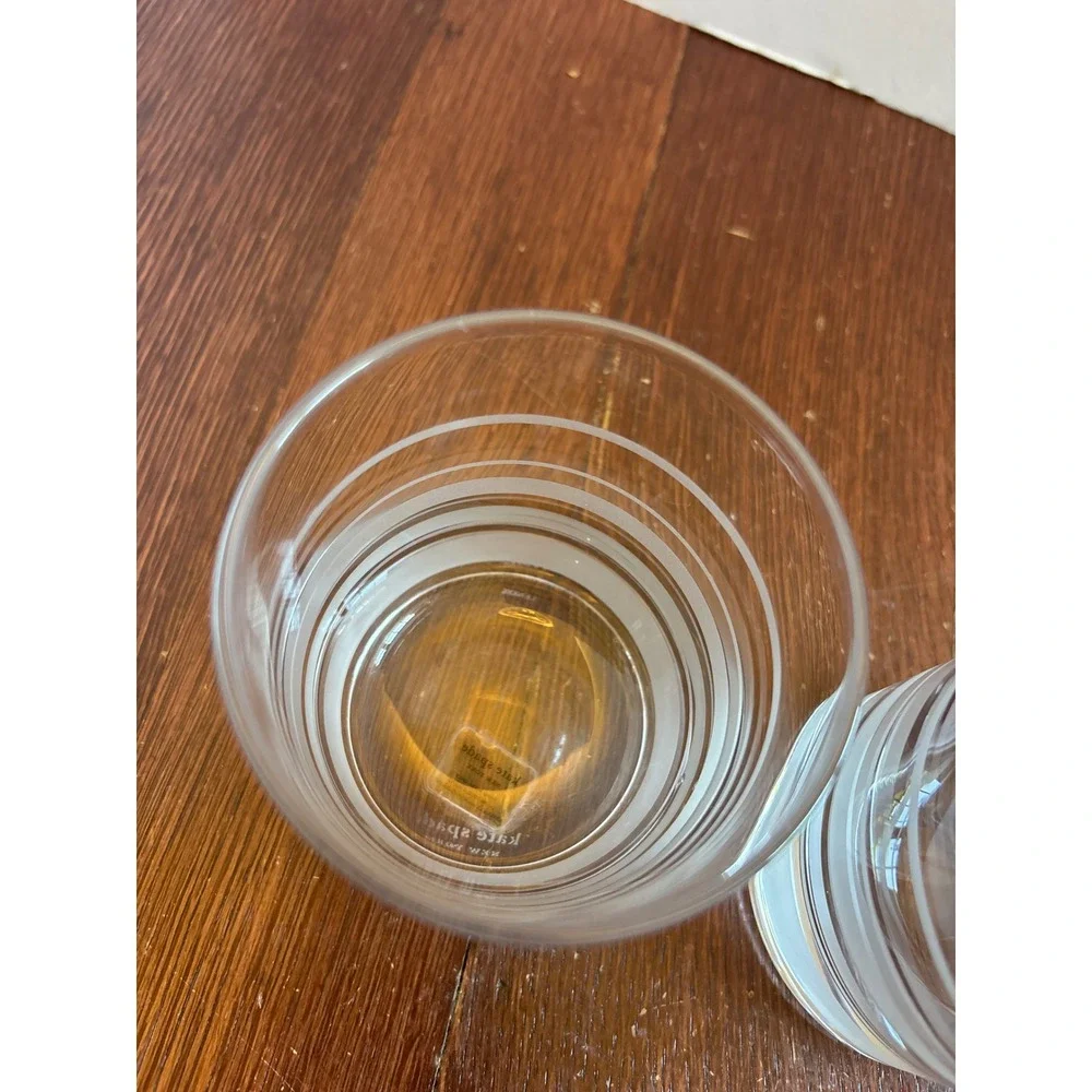 Kate Spade New‎ York Lenox Larabee Dot Striped Lowball Glasses Set of 2 Crystal